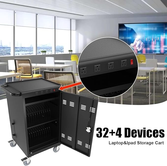 TIOPLY 36 Device Charging Cart for Laptop Up to 16.3-inch Screen, Mobile