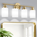 Guliaofo 4-Light Vanity Lights, Brushed Gold Bathroom Light Fixture
