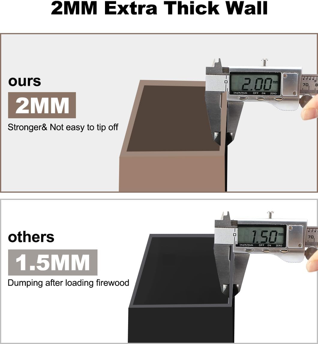 outdoor firewood rack bracket kit for 2x4 lumber shown in use