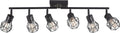 Matte Black Ceiling Mount Track Lighting 6-Light E26 for Kitchen | Matte Black 6-Light Farmhouse Track Lighting, Metal Cage, Adjustable Heads, E26 Base for Kitchen Bathroom Living Room