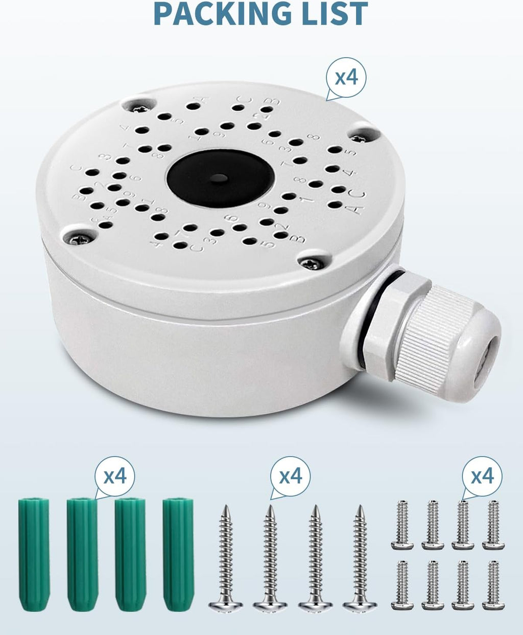 metal security camera junction box, cable concealment box, view 9