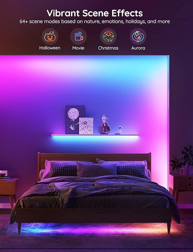 Govee Smart RGBIC LED Strip Lights 65.6ft, Alexa LED Light Strip Work