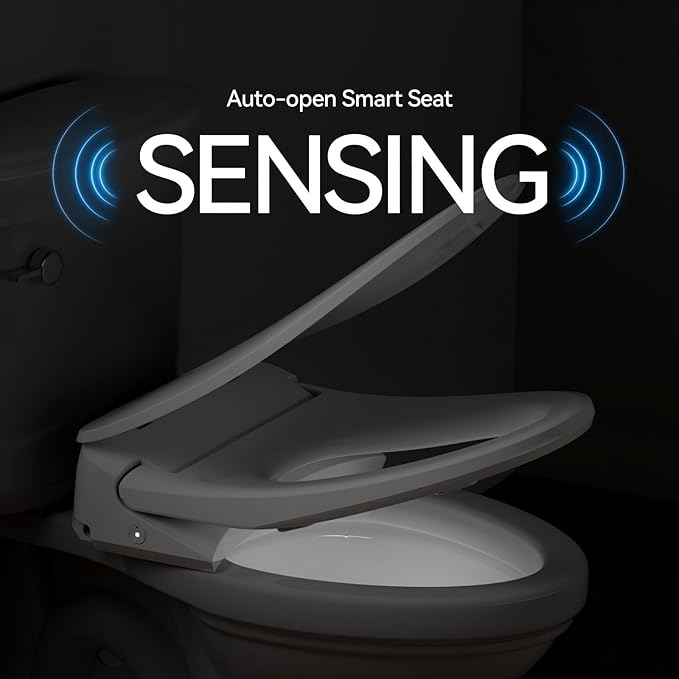 R&T V303 Auto-Open Smart Bidet Toilet Seat, Elongated Electric Bidets