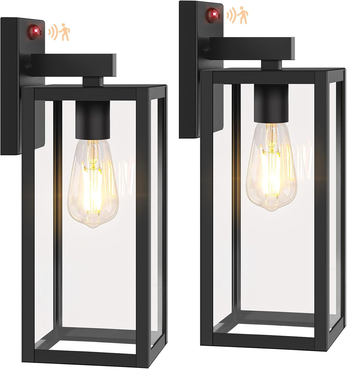BesLowe Upgraded Motion Sensor Outdoor Wall Lights, 15” Dusk to Dawn Porch (2-Pack)