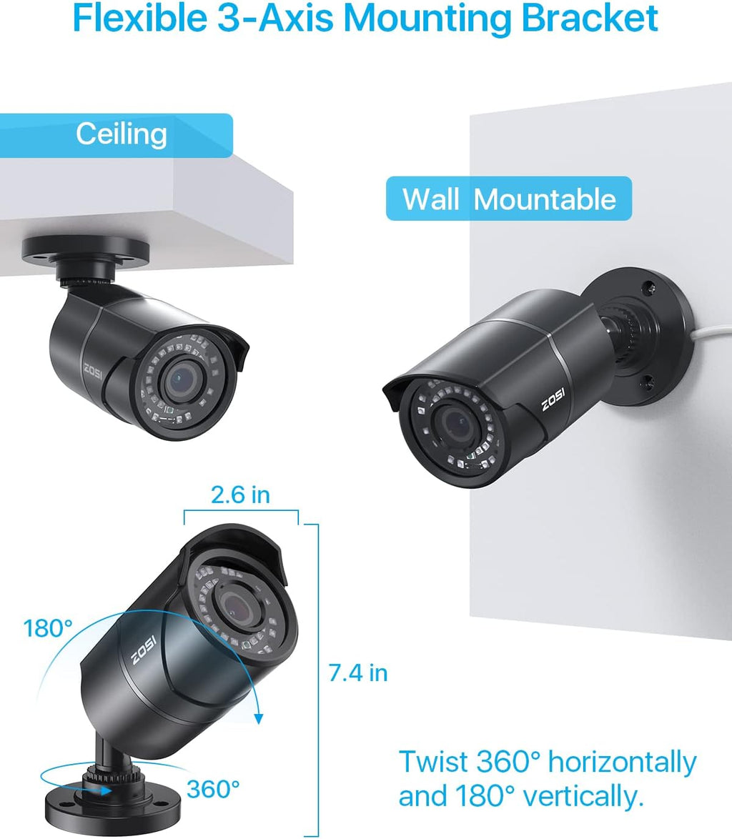 zosi 5mp 3k add-on poe camera, wired bullet, package contents