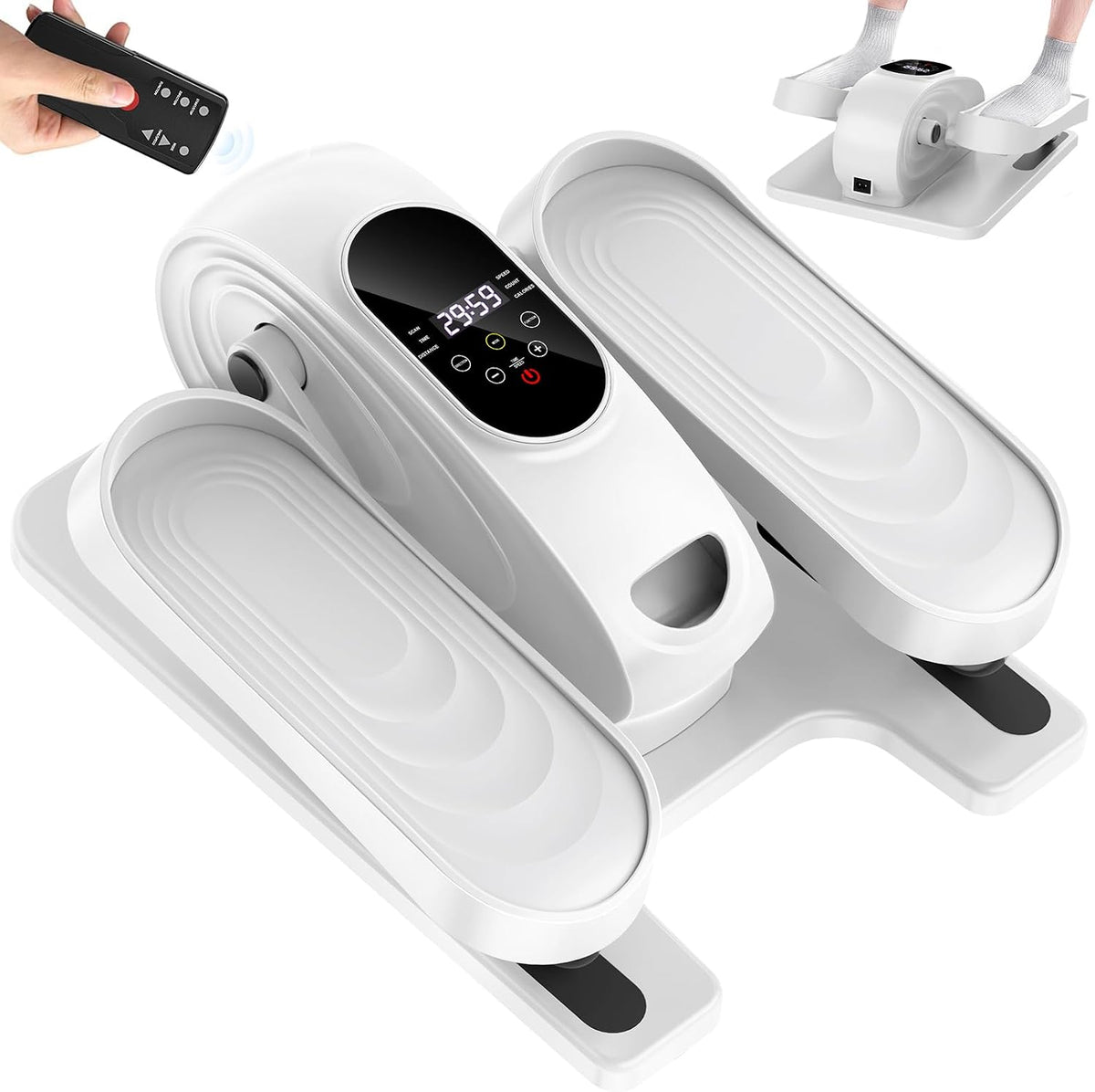 DamKee Under Desk Elliptical Exercise Machine, Electric Ellipse Leg Exerciser