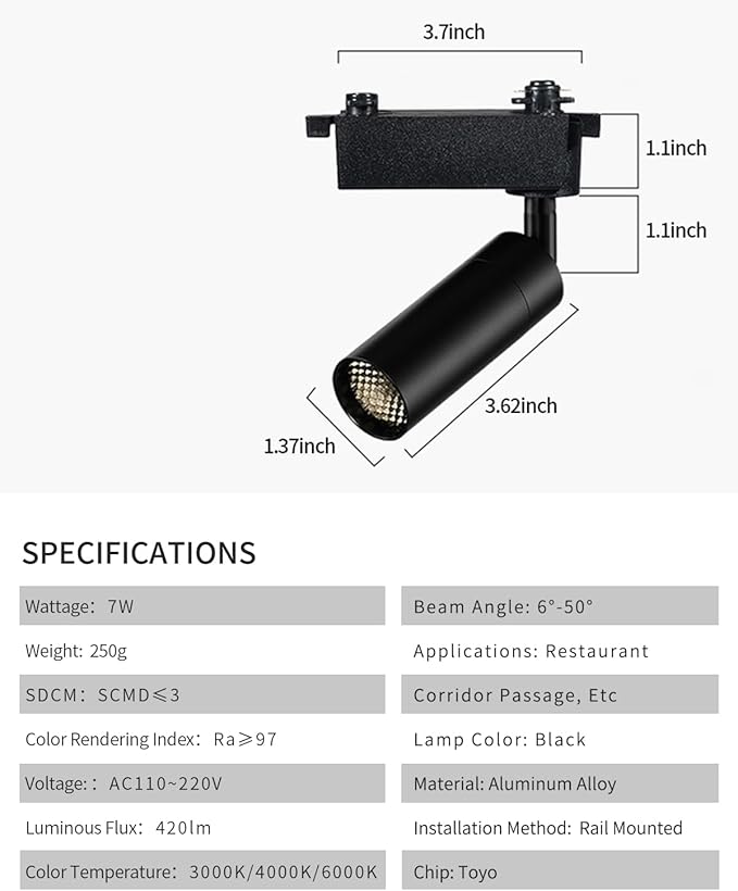 Gpaillumic LED Track Lighting Heads Compatible