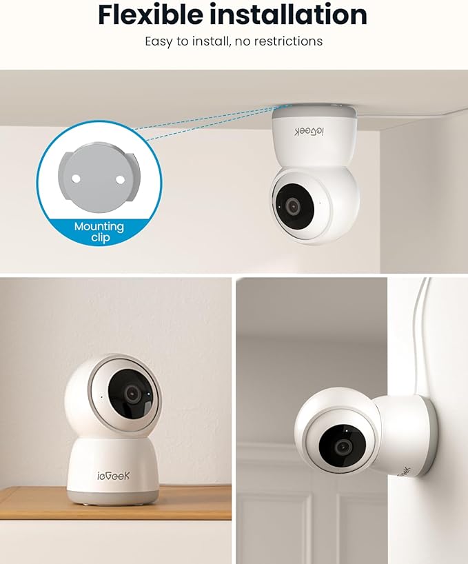 ieGeek 2K Indoor Security Camera, 5G/2.4G WiFi Pet Cameras (2 Pack)