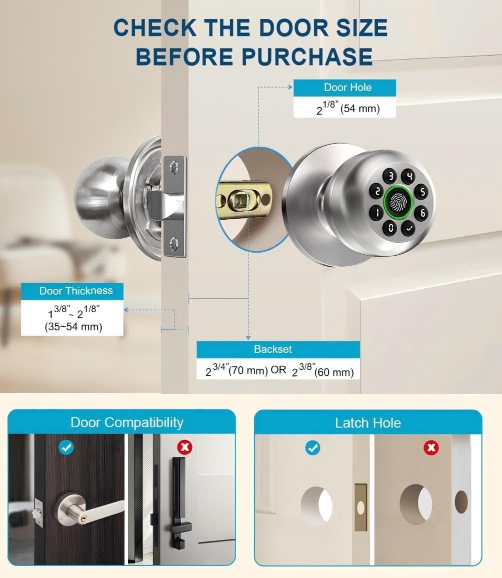 door knob with lock,keyless entry fingerprint door lock,polished on a desk or shelf
