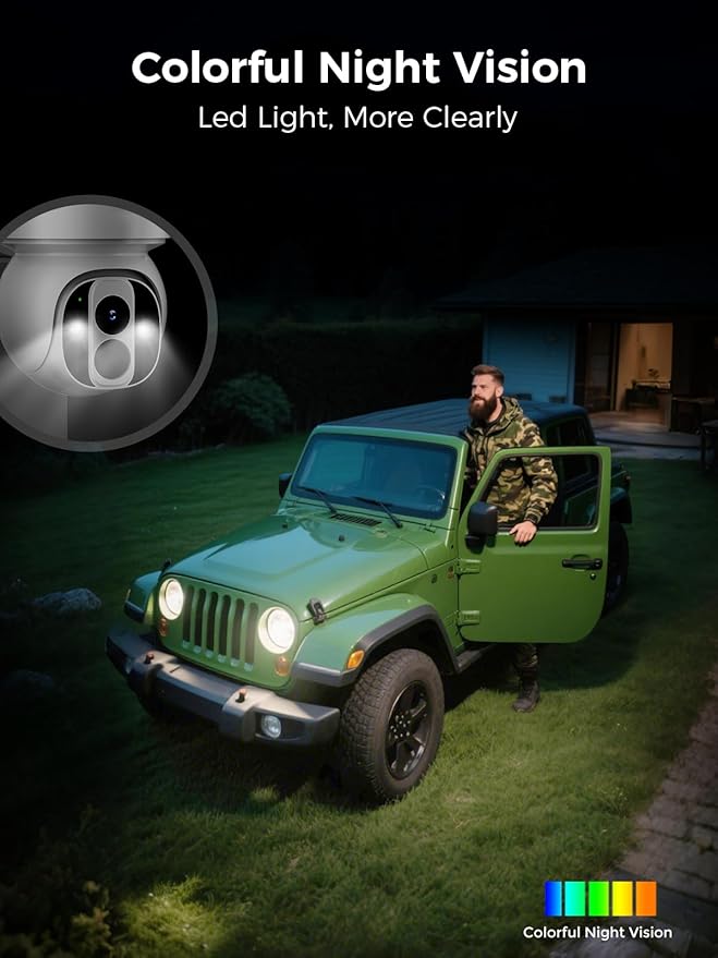 Solar Security Camera Outdoor Wireless WiFi Pro, 4MP Color Night Vision