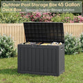 NUNU LAB 45 Gal Deck Box, Outdoor Storage Box Waterproof Lockable,Black