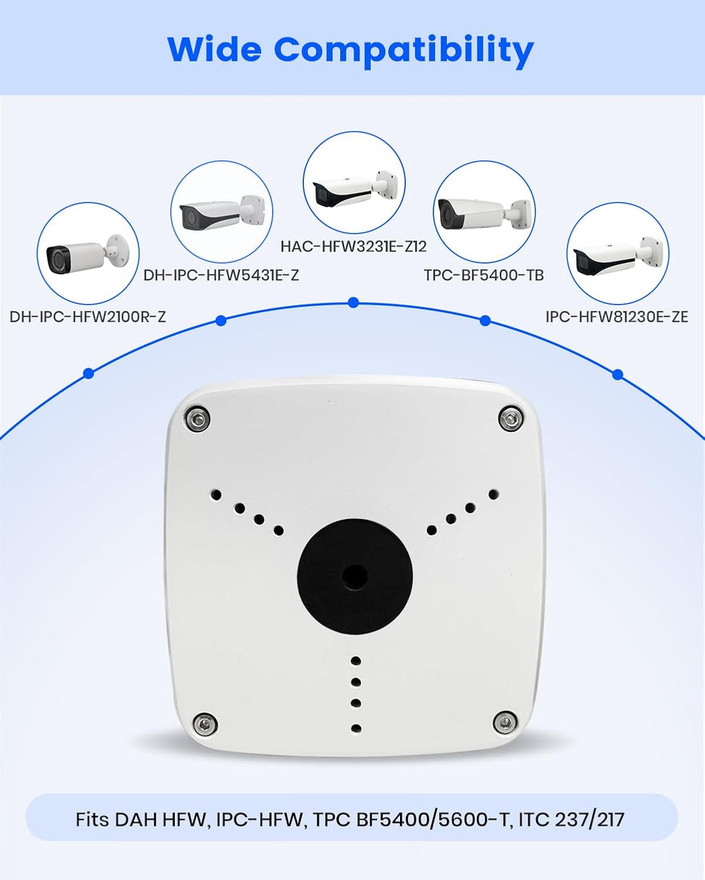 ku-pfa122 security camera junction box compatible with dah showing dimensions