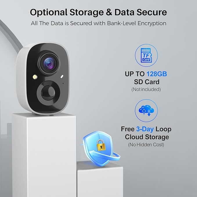 Security Cameras Wireless Outdoor, 2K Battery Powered WiFi Wireless Security (2 Pack)