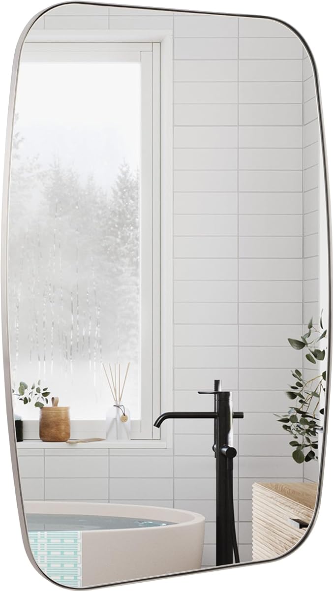 Brushed Nickel Bathroom Mirror, Living Room