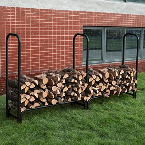 GASPRO 8FT Firewood Rack Outdoor with Waterproof Cover