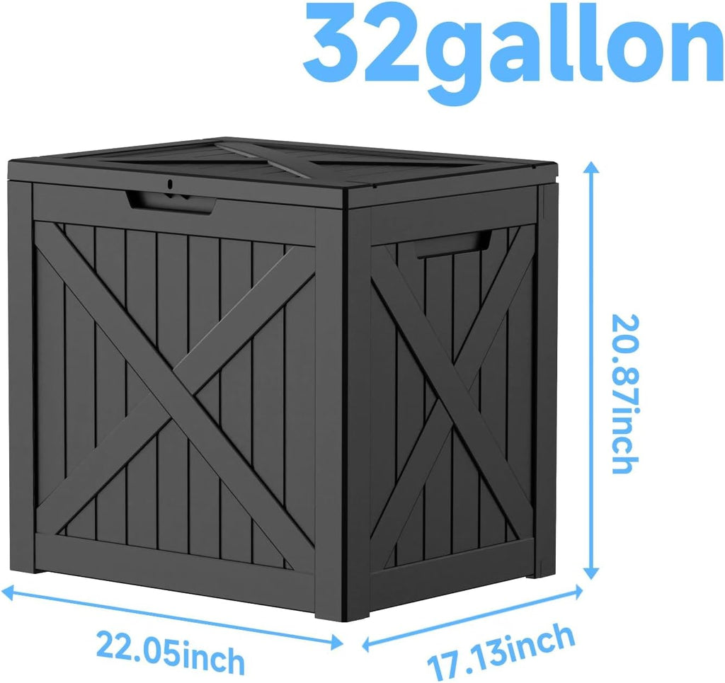 deck box large outdoor storage for patio furniture on a desk or shelf