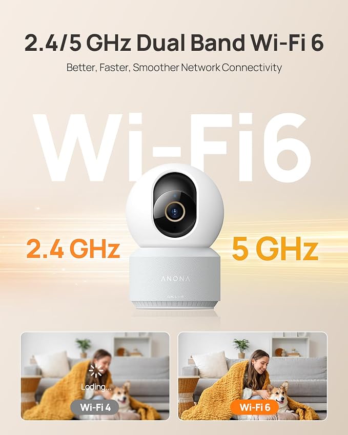 Anona 4K UHD Indoor Camera, Pet/Dog/Baby Security Camera (4 Pack)