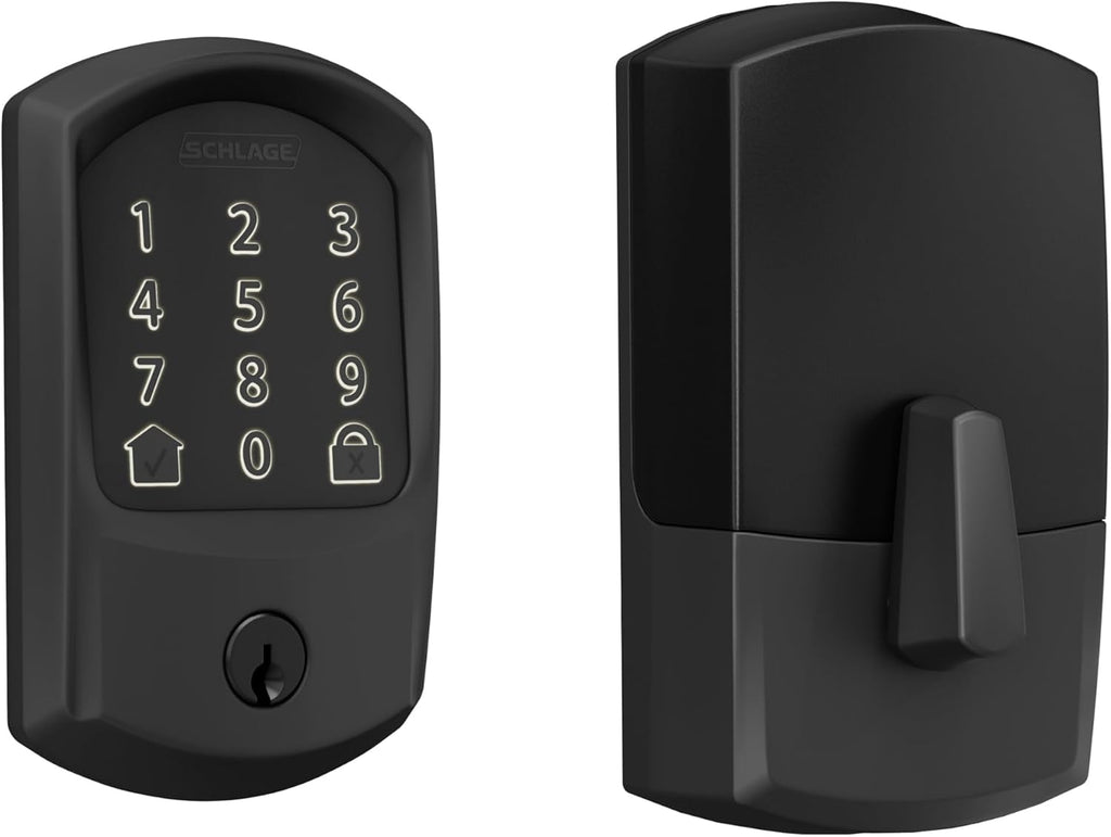 Schlage Encode Smart WiFi Deadbolt Lock with Greenwich Trim, Matte Black