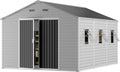 CDCASA 10x14 FT Extra Large Resin Storage Shed Floor, Heavy Duty, Dove Grey