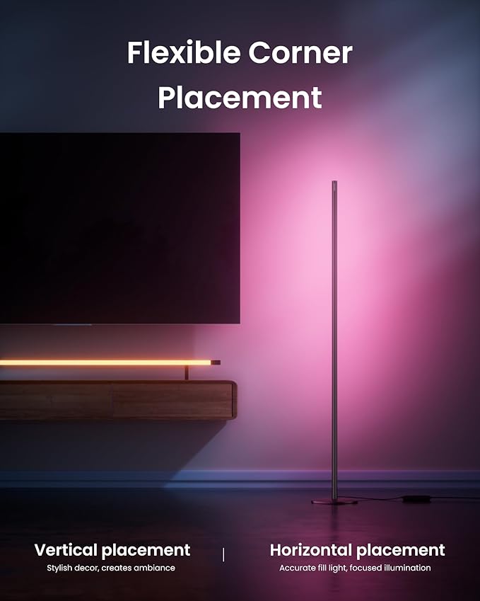 SwitchBot Floor Lamp with Matter, Warm Cool White, Corner Floor Lamp Compatible