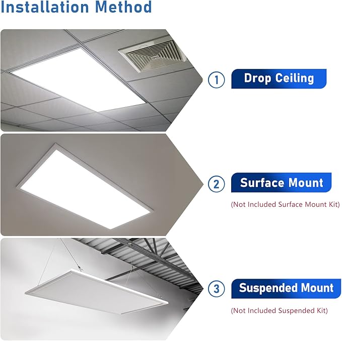 CycevSun 6-Pack 2x4 LED Flat Panel Light Drop Ceiling 0-10V Dimmable, 30/40/50W