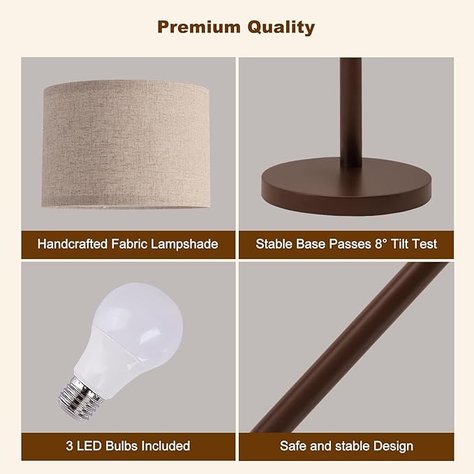 Fansdrick 3 Light Arc Floor Lamps
