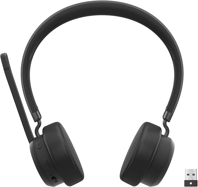 Lenovo Wireless VoIP Headset Teams Certified, Noise-Canceling Mic, USB-A