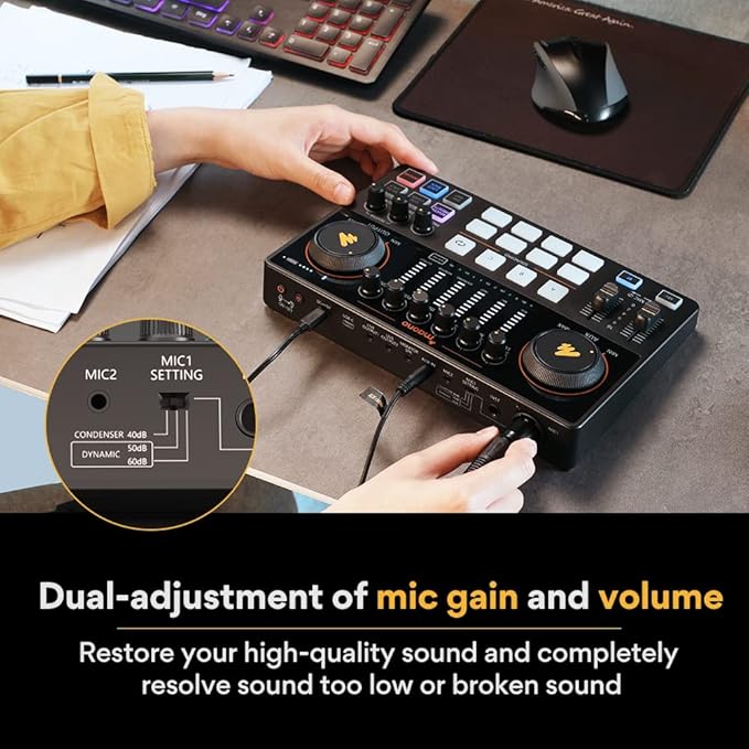 MAONO Audio Interface, MaonoCaster 10-Channel Podcast mixer