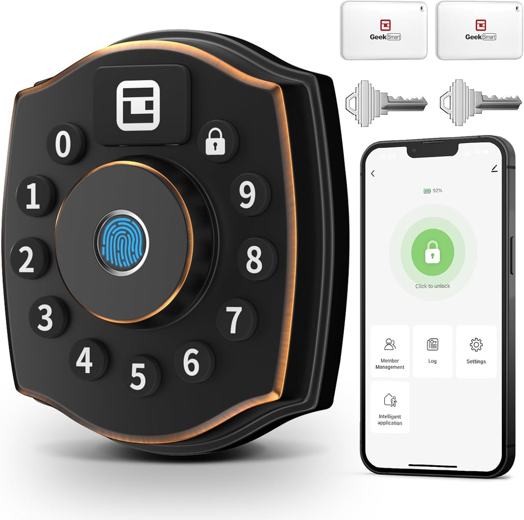 Geek Smart Fingerprint Deadbolt with App, Keypad Door Lock for Front Door