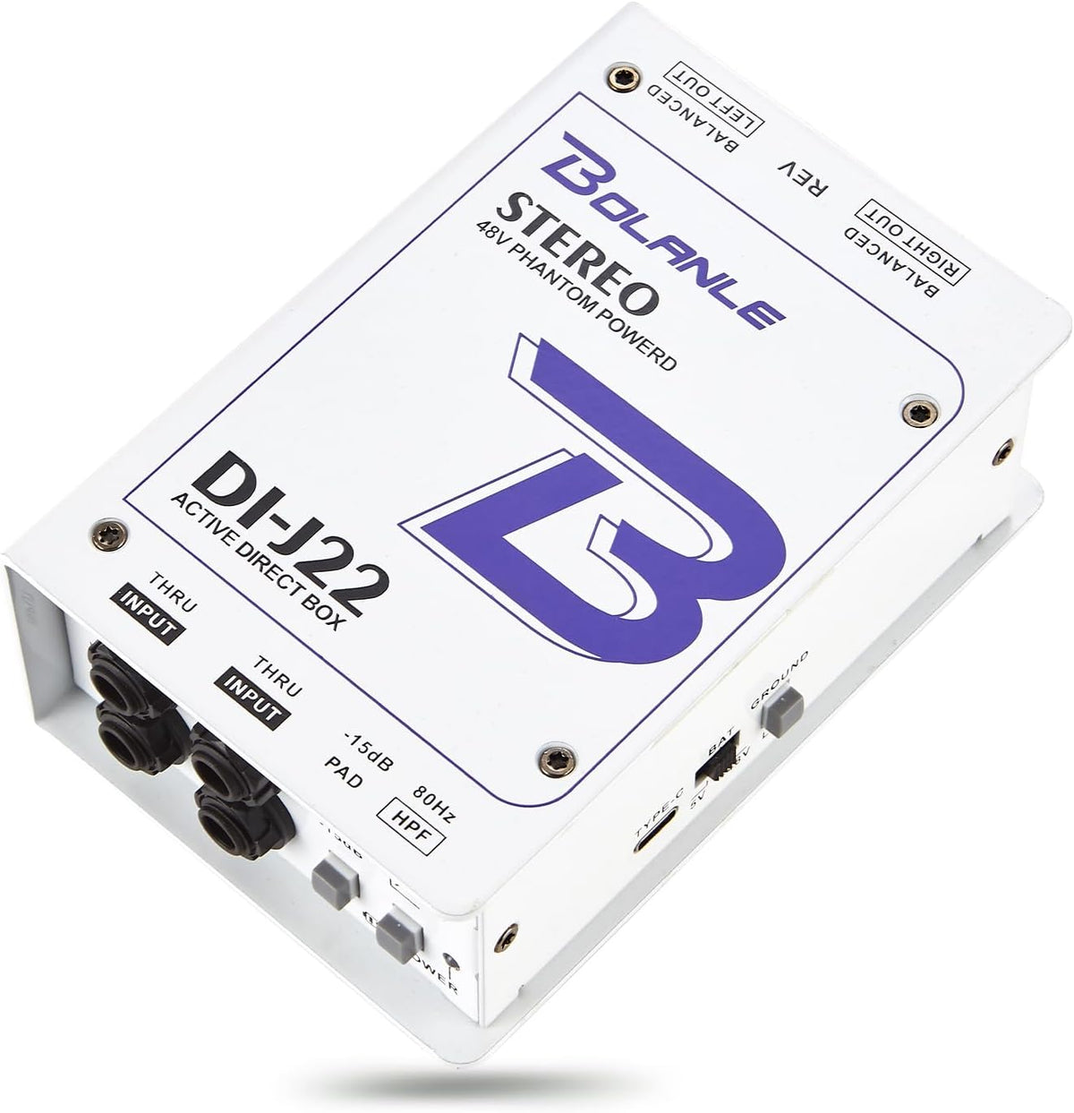 Bolanle J22 Professional Stereo DI Box/Splitter XLR 1/4 inch, Dual Channel