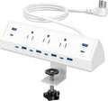 Jgstkcity 130W Desk Clamp Power Strip, 12 USB Ports, Surge Protector, ETL