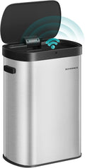 SONGMICS Motion Sensor Trash Can, 13-Gallon Automatic Garbage Can