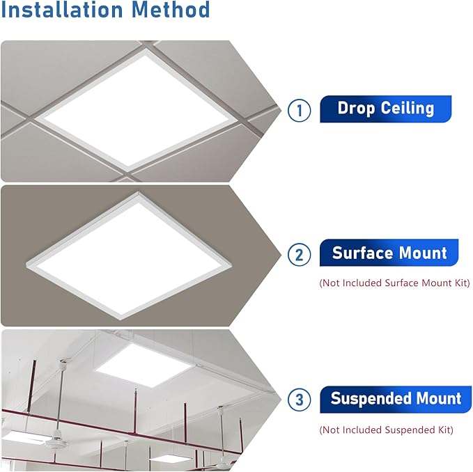 CycevSun 2x2 LED Drop Ceiling Flat Panel Light Fixture, 0-10V Dimmable (16 Pack)