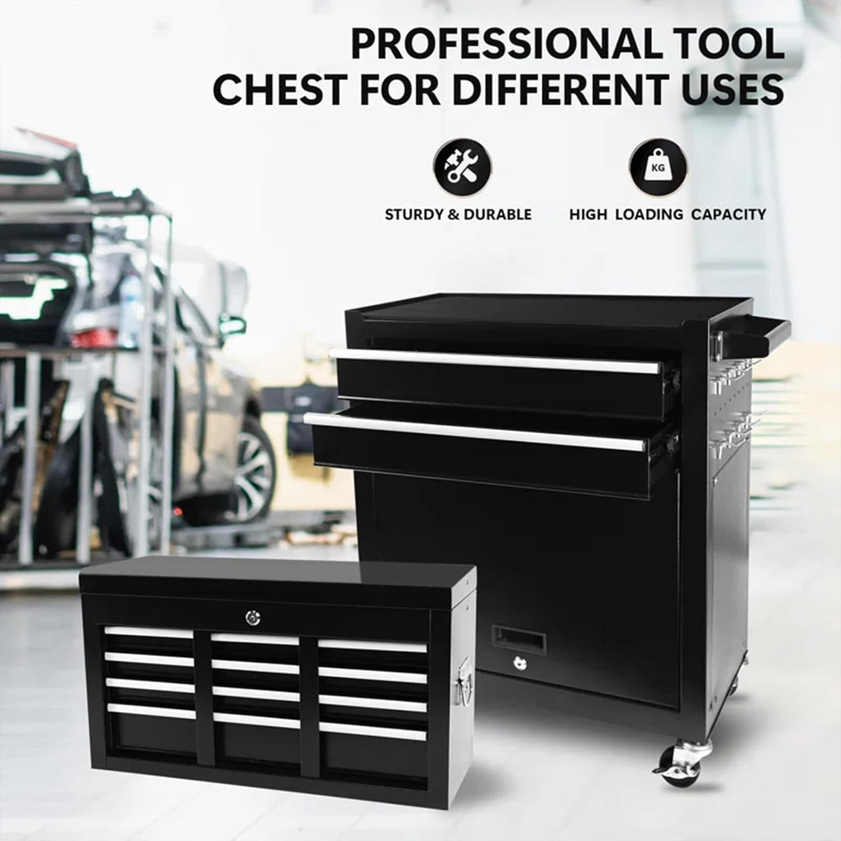 dawmilon 8 drawer rolling tool chest, 2-in-1 detachable, package contents