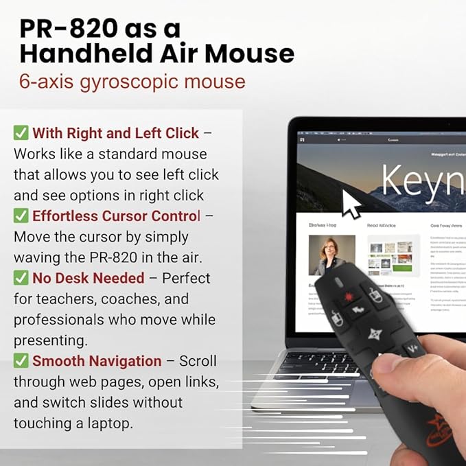 PR-820 Wireless Presentation Clicker