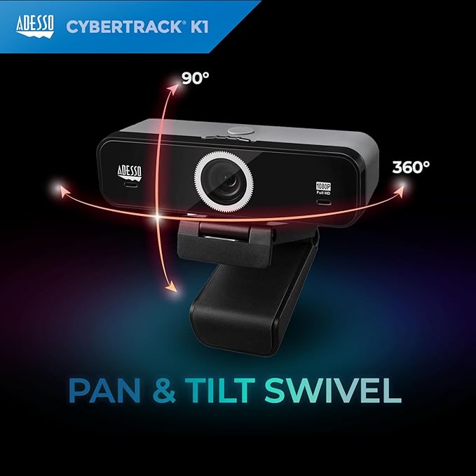 Adesso CyberTrack K1 1080P Full HD Fixed Focus USB Webcam