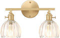 Shenmoyl Bathroom Light Fixtures, 2-Light Brass Vanity Wall Light Over Mirror