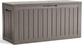 EasyUp 85 Gallon Outdoor Storage Box, Outdoor Deck Boxes for Garden Tools Equipment,Cushions and Patio Storage,Lockable and Resin,Easy to Install(Grey)
