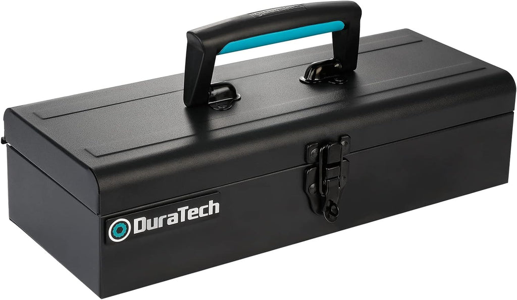 DURATECH 15" Metal Tool Box, Portable Steel Toolbox with Metal Latch
