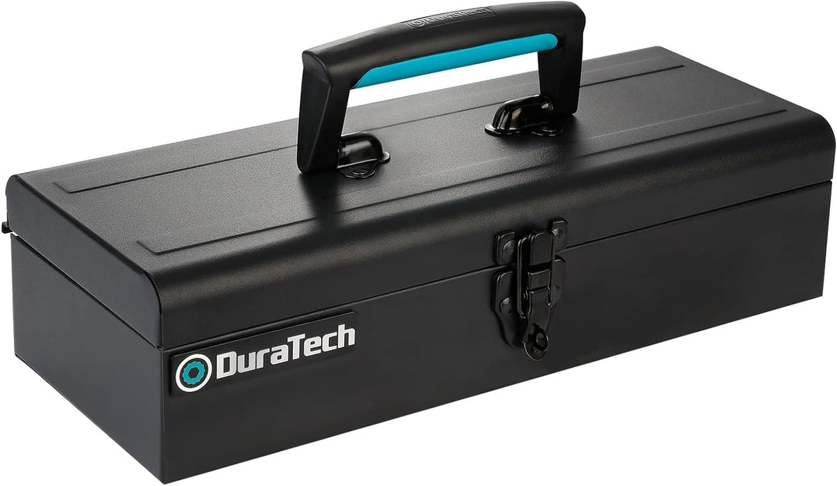 DURATECH 15" Metal Tool Box, Portable Steel Toolbox with Metal Latch