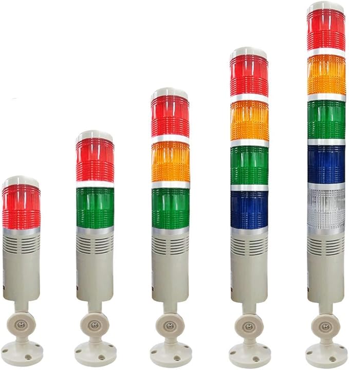 YJINGRUI 5 Stack LED Signal Tower Light, Industrial Flashing LED Warning Light