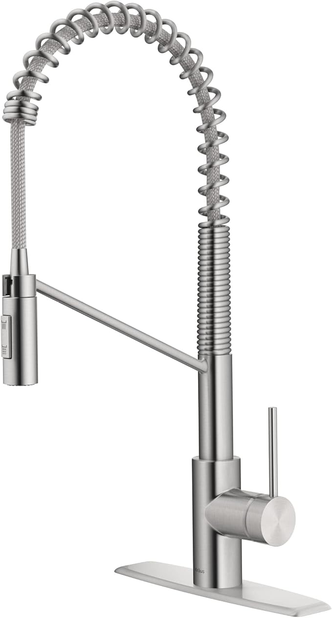KRAUS Oletto Commercial Style Single Handle Pull Down Kitchen Faucet