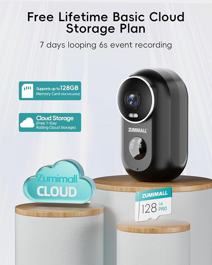 ZUMIMALL Solar Security Cameras Wireless Outdoor, 2K Outdoor Camera Wireless