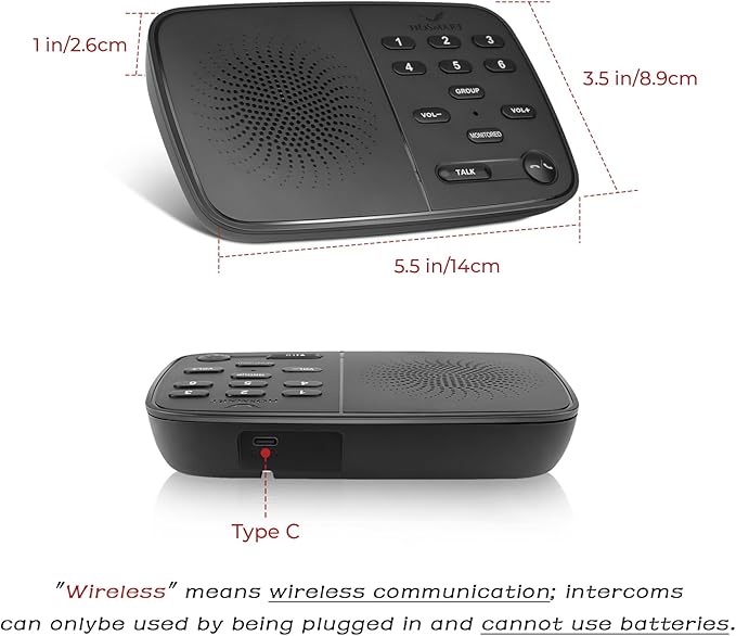 Hosmart Intercoms Wireless for Home UltraSpeak Pro, 2025 Full Duplex Wireless (3 Packs)