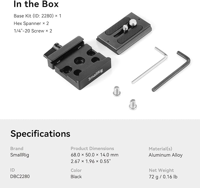 SMALLRIG DSLR and Mirrorless Quick Release Clamp and Plate
