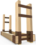 Outdoor Firewood Rack Bracket Kit for 2x4 lumber, Brown, 1 Pair
