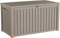 200 Gallon Outdoor Storage Box Waterproof - Outside Resin Deck Box, Lockable Storage Bin for Patio Furniture,Garden Tools,Cushions,Pool Accessories(Grey)