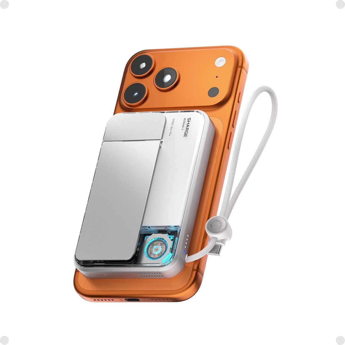 sharge ICEMAG 3 MagSafe Portable Charger, Qi2 25W Magnetic Power Bank 10000mAh