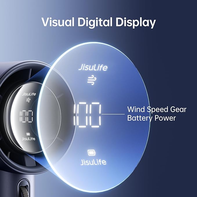 JISULIFE Portable Handheld Fan, Speed Adjustable Turbo Mini and 3600mAh Battery