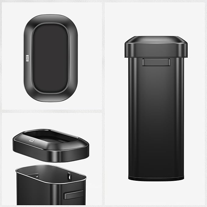 EKO Urban 24 Gallon/90 Liter Open Top Stainless Steel Slim Commercial Trash Can